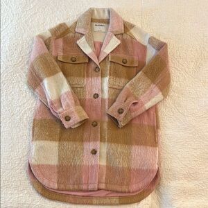 Old Navy Women's Plaid Jacket - Pink and Tan